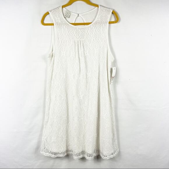 ELLA MOSS White Crochet Dress NWT in Large - Picture 1 of 4